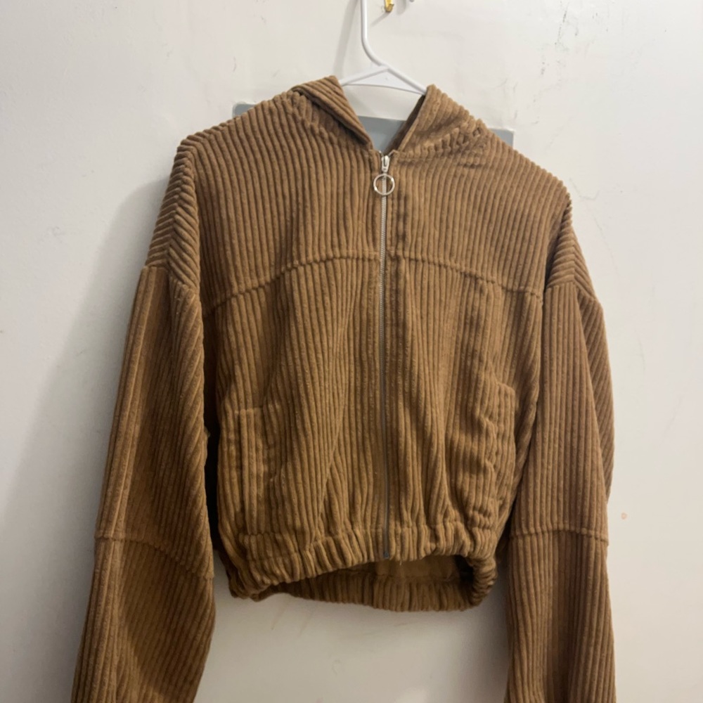Corduroy cropped hoddie